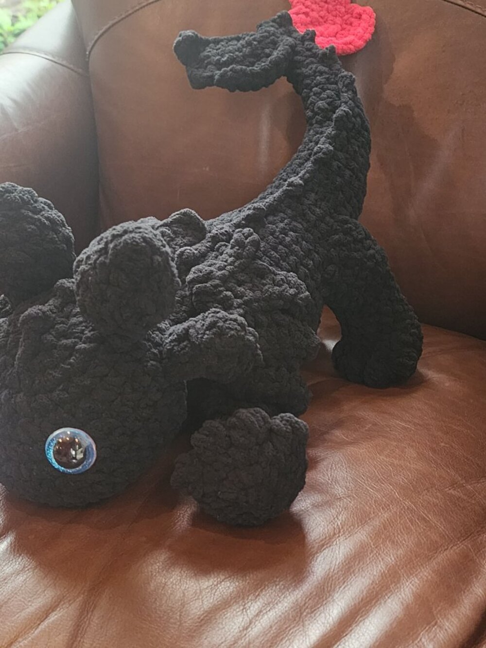 Back Playful Dragon - Handmade Crochet Plushie - Picture 3 of 12